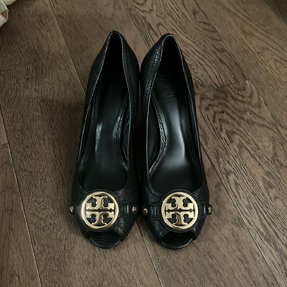 Black Tory Burch Wedges Size 8.5